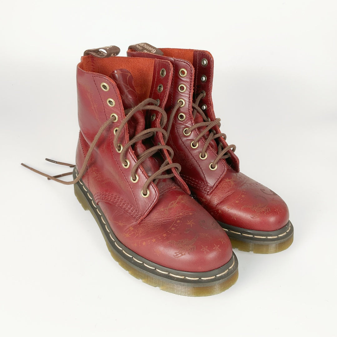 Dr. Martens Deep Red Vintage-Style Boots