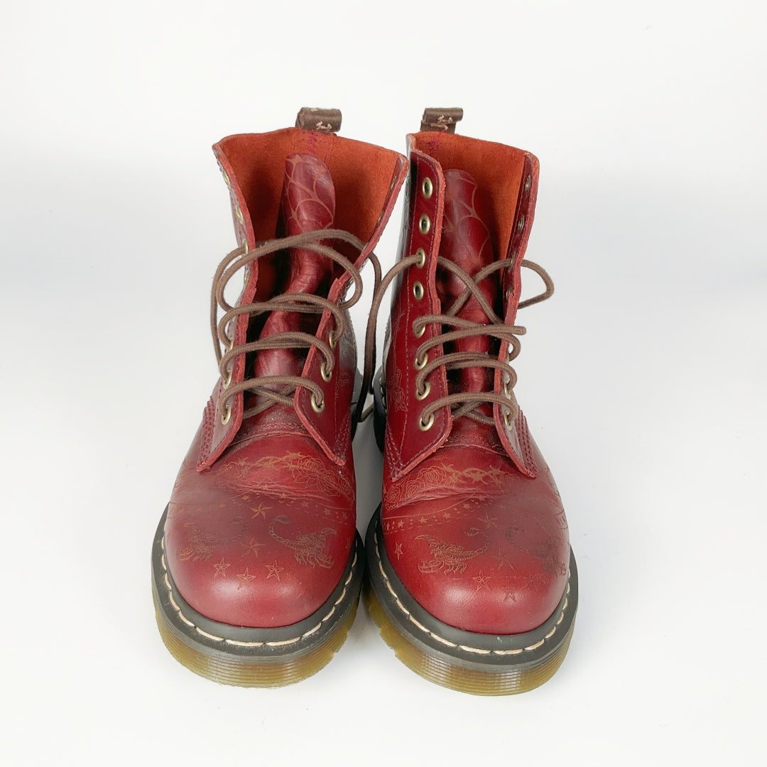 Dr. Martens Deep Red Vintage-Style Boots