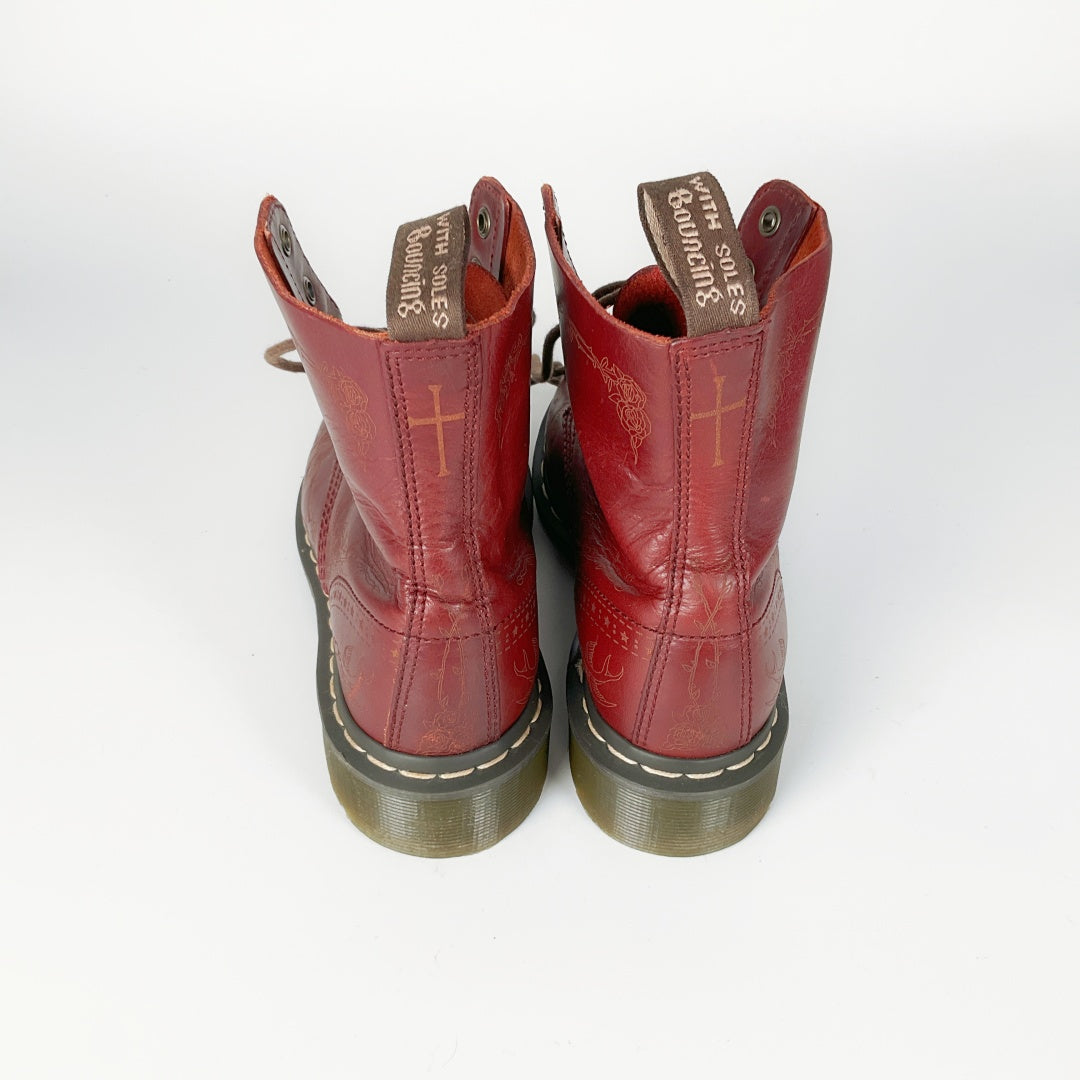 Dr. Martens Deep Red Vintage-Style Boots