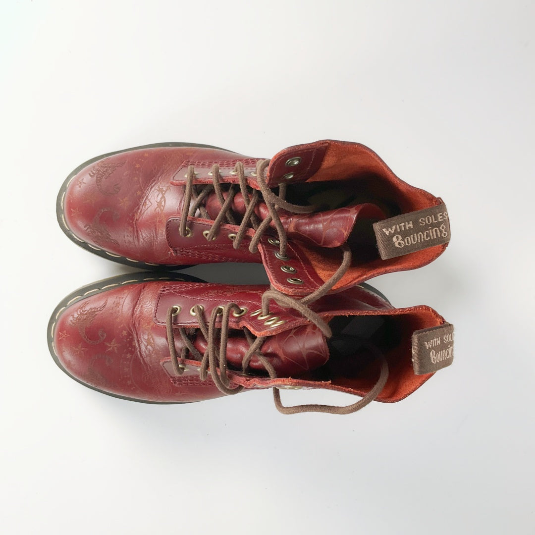 Dr. Martens Deep Red Vintage-Style Boots