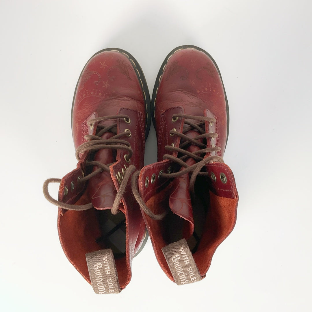 Dr. Martens Deep Red Vintage-Style Boots