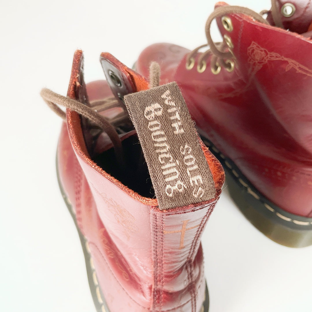 Dr. Martens Deep Red Vintage-Style Boots