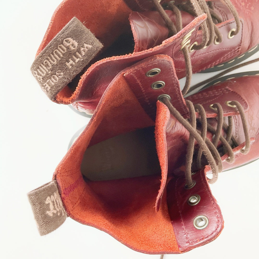Dr. Martens Deep Red Vintage-Style Boots