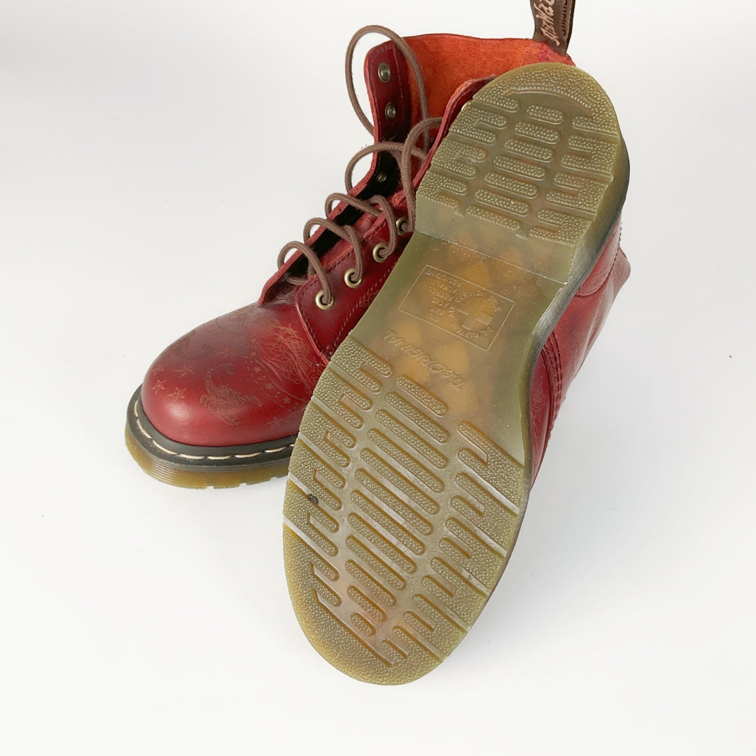 Dr. Martens Deep Red Vintage-Style Boots