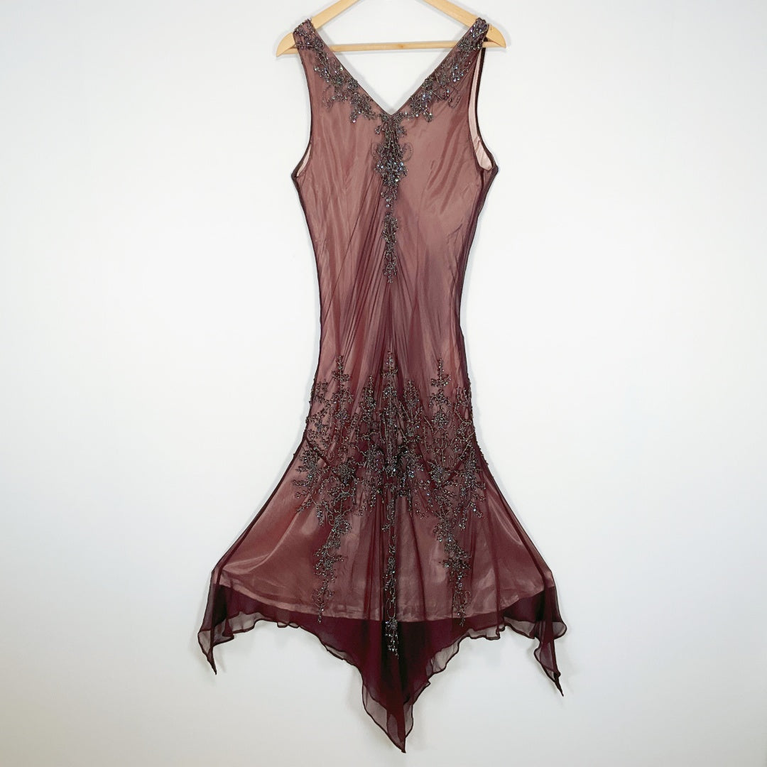 LAURAK - Silk Embellished Asymmetric Dress