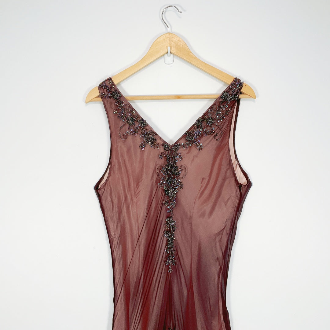LAURAK - Silk Embellished Asymmetric Dress