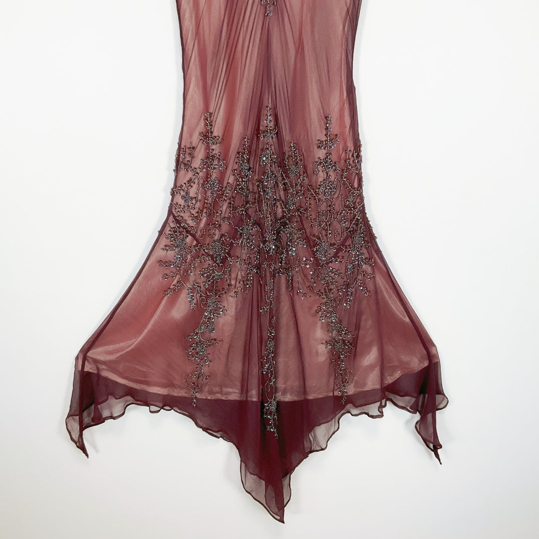 LAURAK - Silk Embellished Asymmetric Dress