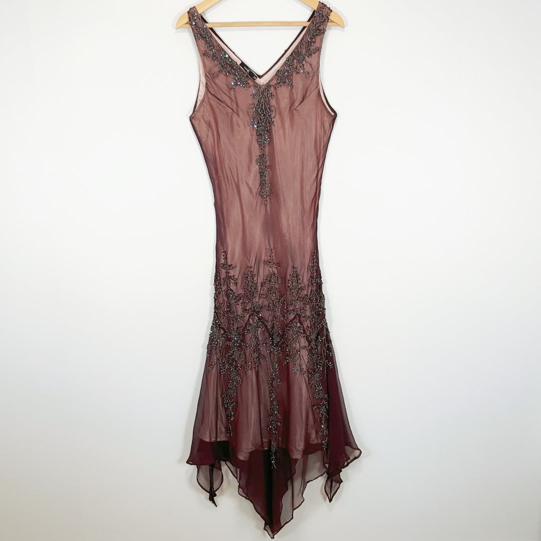 LAURAK - Silk Embellished Asymmetric Dress