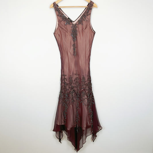 LAURAK - Silk Embellished Asymmetric Dress