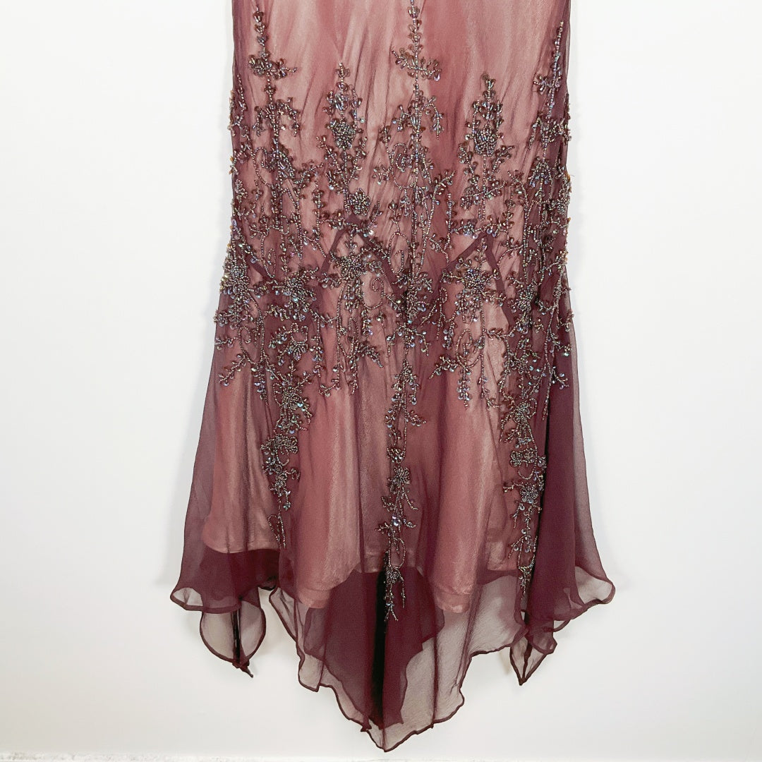 LAURAK - Silk Embellished Asymmetric Dress