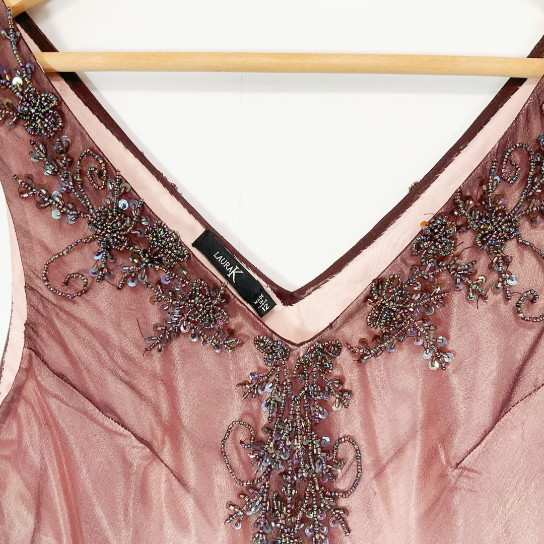 LAURAK - Silk Embellished Asymmetric Dress