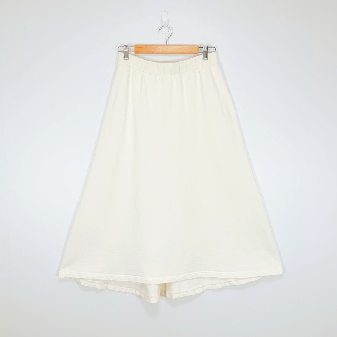 COS - Cream Cotton A-Line Midi Skirt