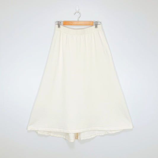 COS - Cream Cotton A-Line Midi Skirt