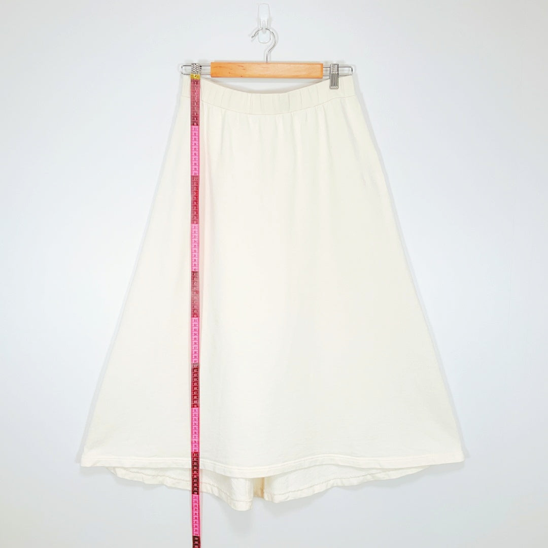 COS - Cream Cotton A-Line Midi Skirt