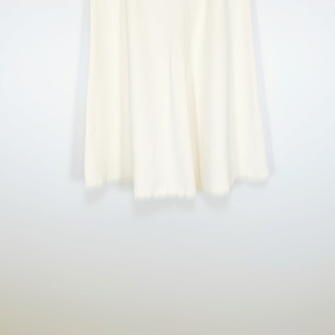 COS - Cream Cotton A-Line Midi Skirt