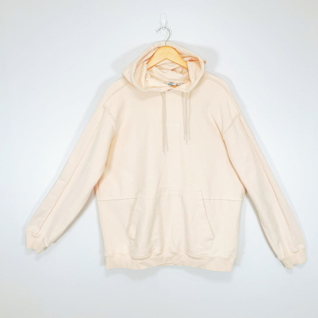 Adidas - Cream Cotton Pullover Hoodie