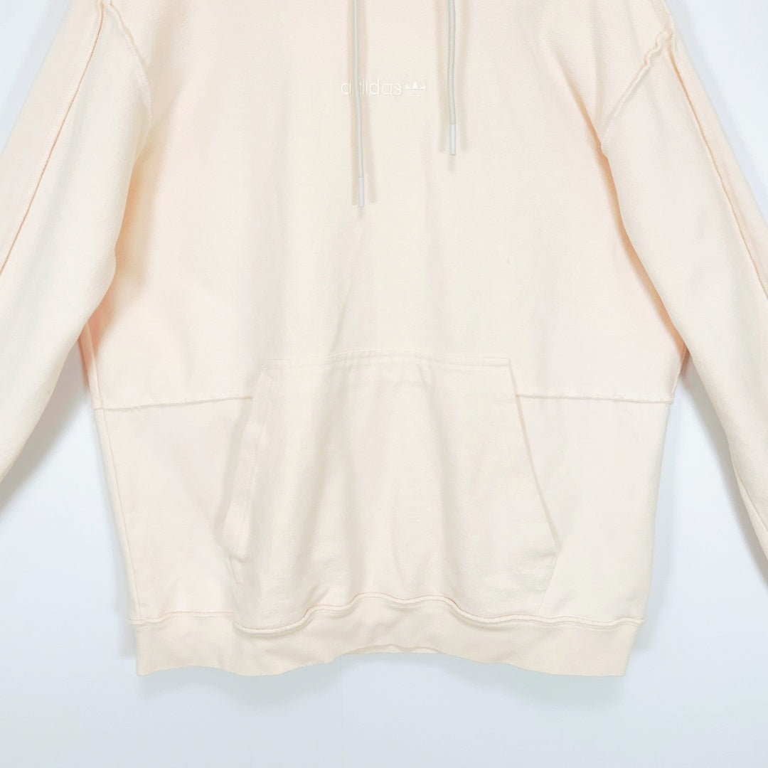 Adidas - Cream Cotton Pullover Hoodie