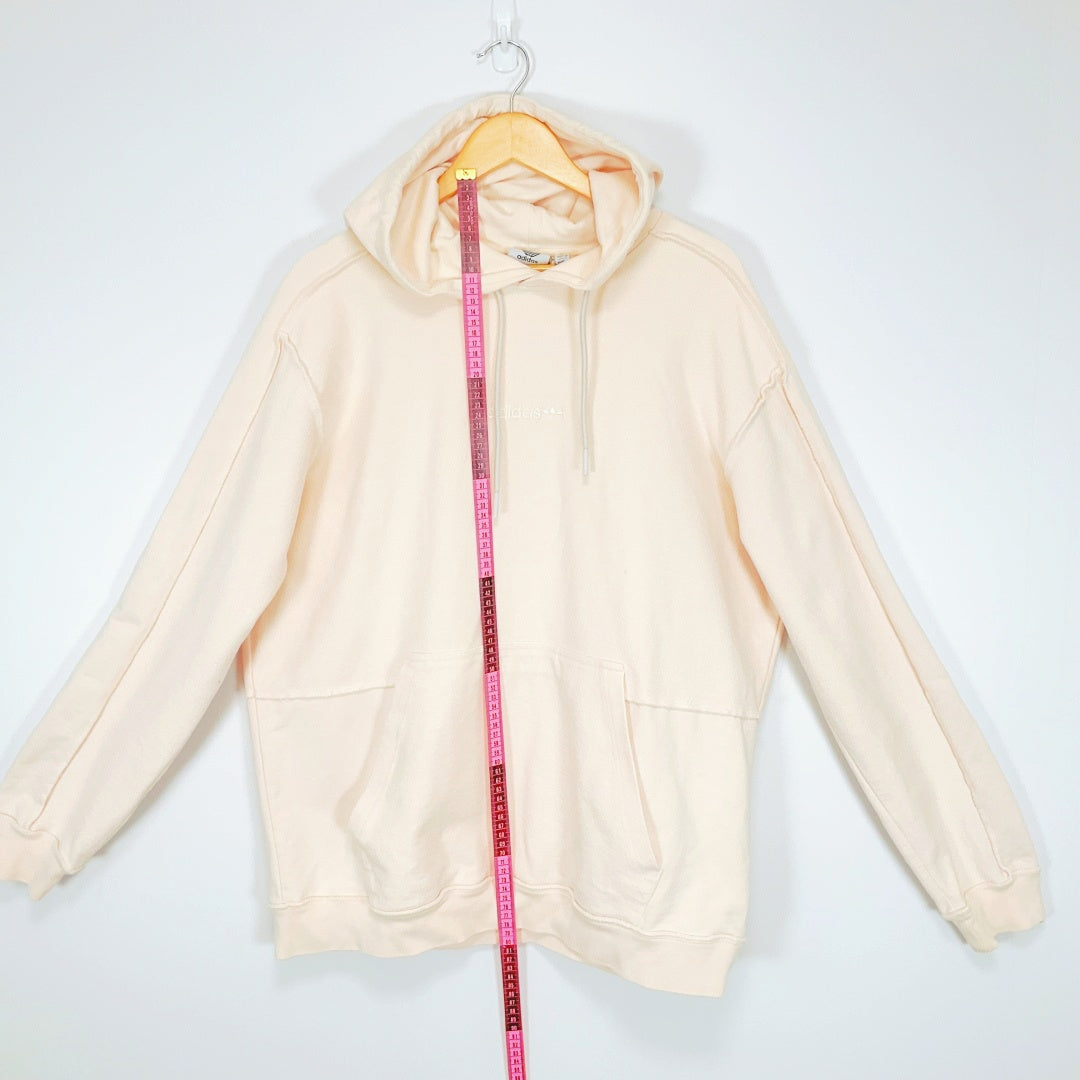 Adidas - Cream Cotton Pullover Hoodie