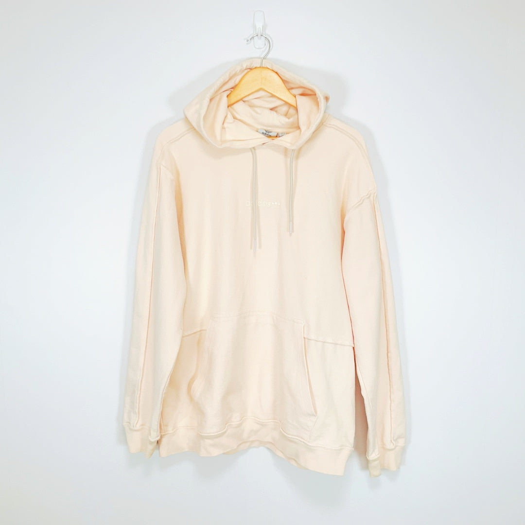 Adidas - Cream Cotton Pullover Hoodie