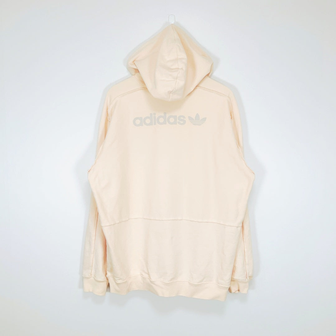 Adidas - Cream Cotton Pullover Hoodie