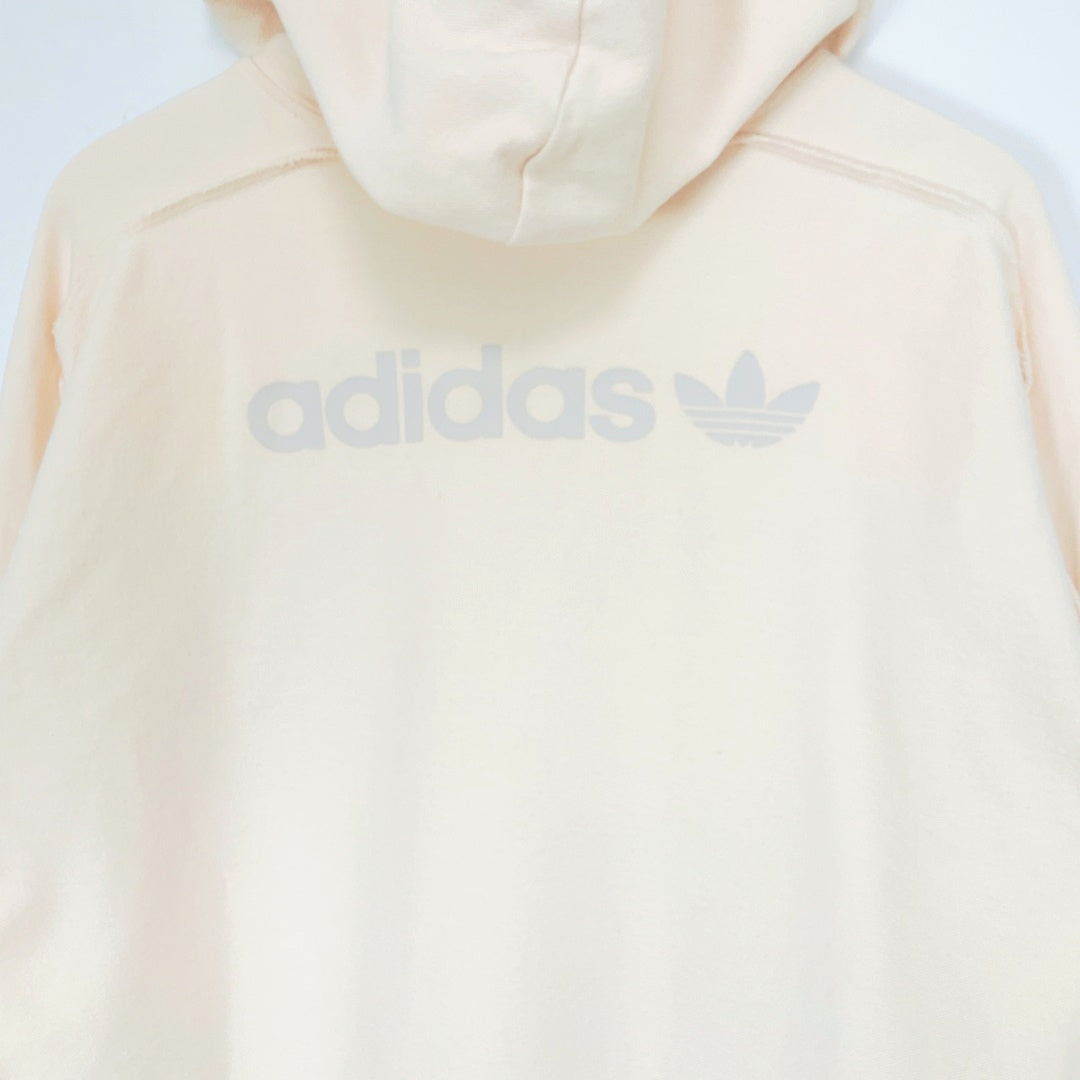 Adidas - Cream Cotton Pullover Hoodie