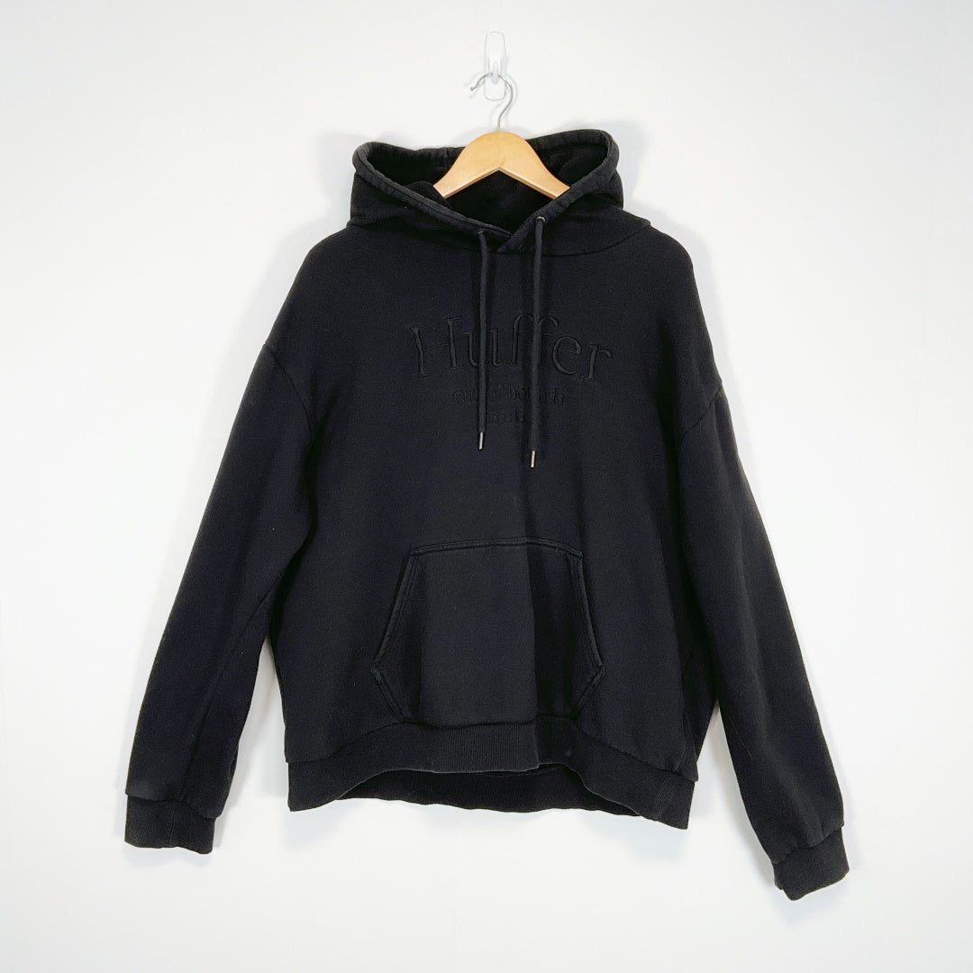 Huffer - Black Cotton Hoodie