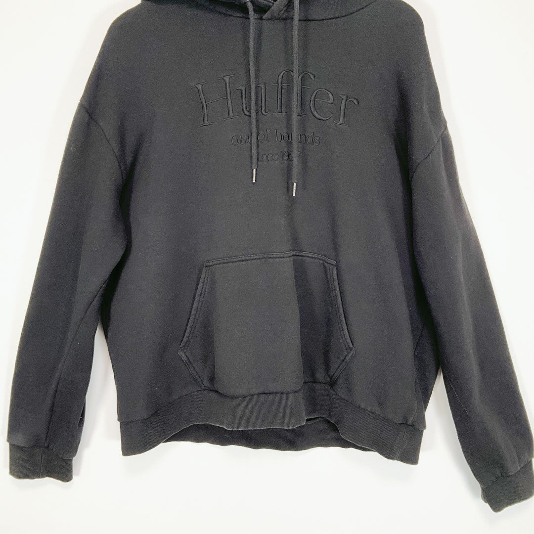 Huffer - Black Cotton Hoodie