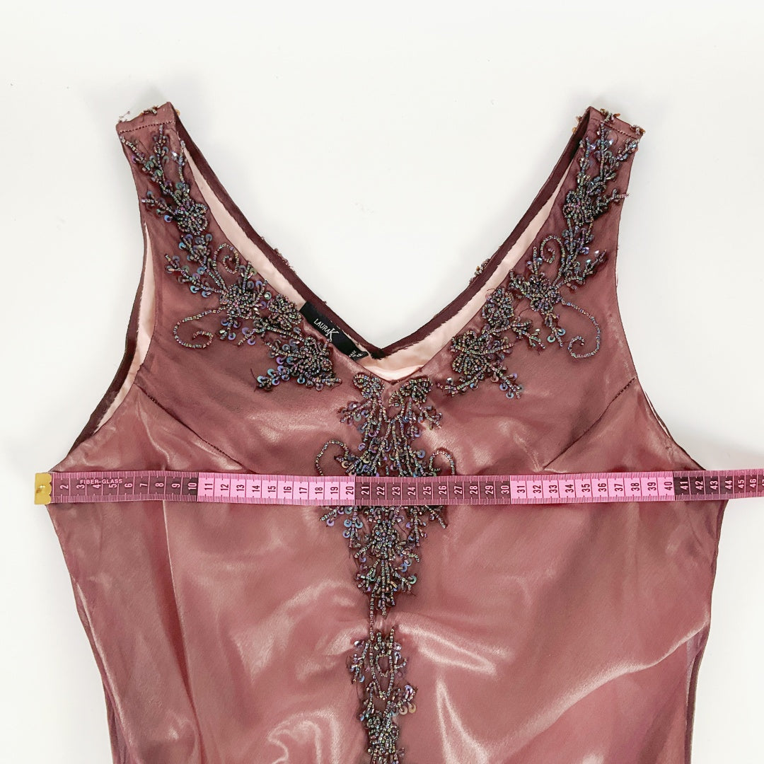 LAURAK - Silk Embellished Asymmetric Dress