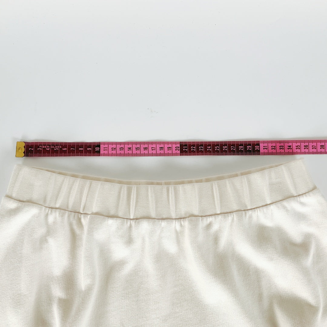 COS - Cream Cotton A-Line Midi Skirt
