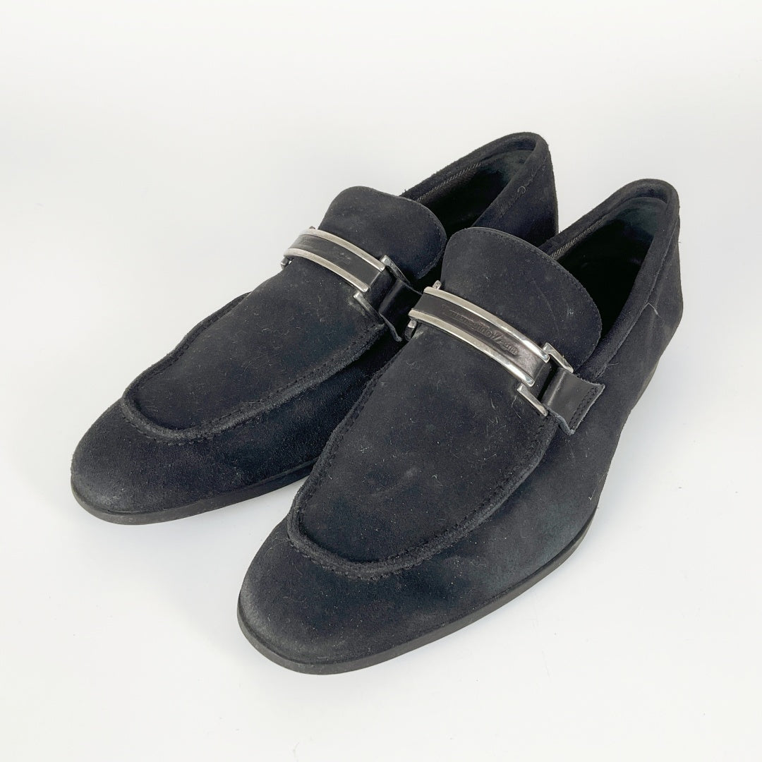 Ermenegildo Zegna Men's Black Suede Loafers