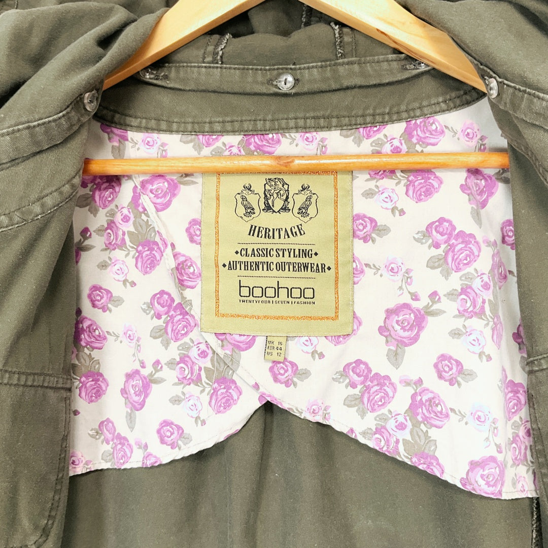 Boohoo Green Heritage Woman's Jacket