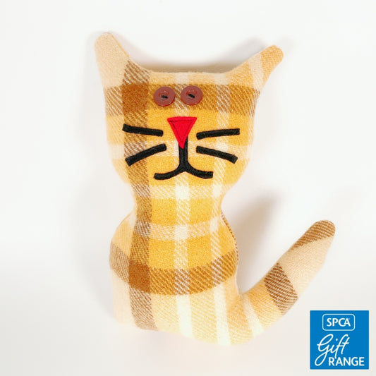 Artearoa – Blanket Cat – Mustard Yellow Check