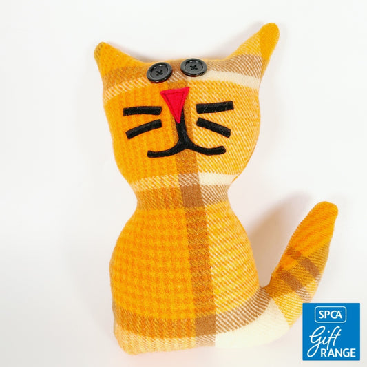 Artearoa – Blanket Cat – Orange Check