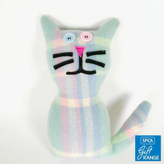 Artearoa – Blanket Cat – Mint & Pink Check