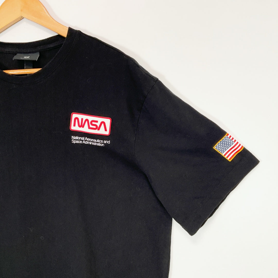 H&M - NASA Graphic T-Shirt - Black - Size L