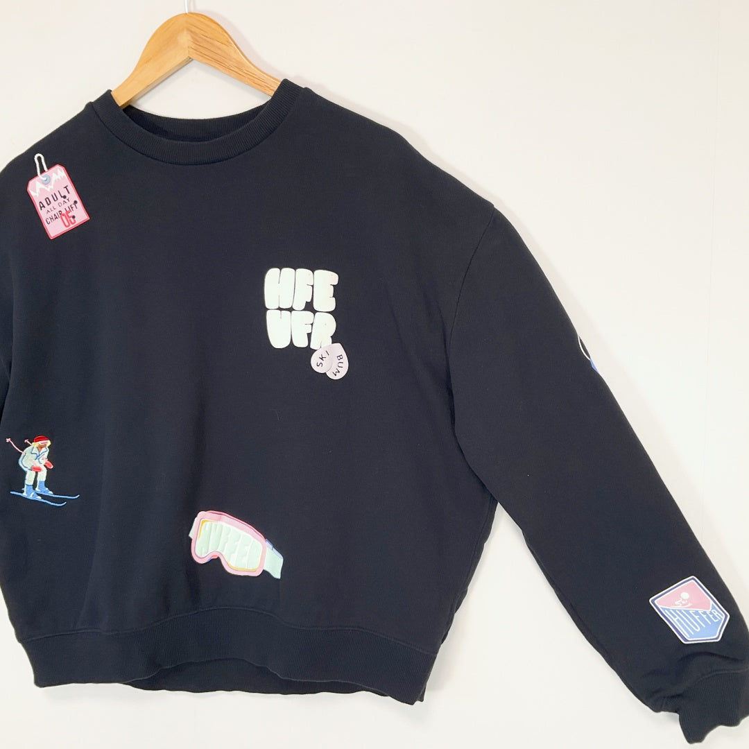 HUFFER - "Have a Nice Day" Graphic Sweatshirt - Navy - Size 12