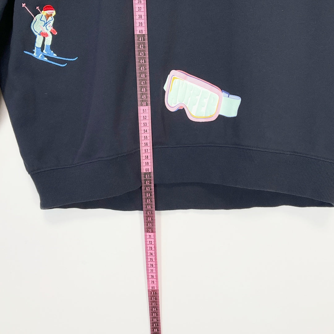 HUFFER - "Have a Nice Day" Graphic Sweatshirt - Navy - Size 12