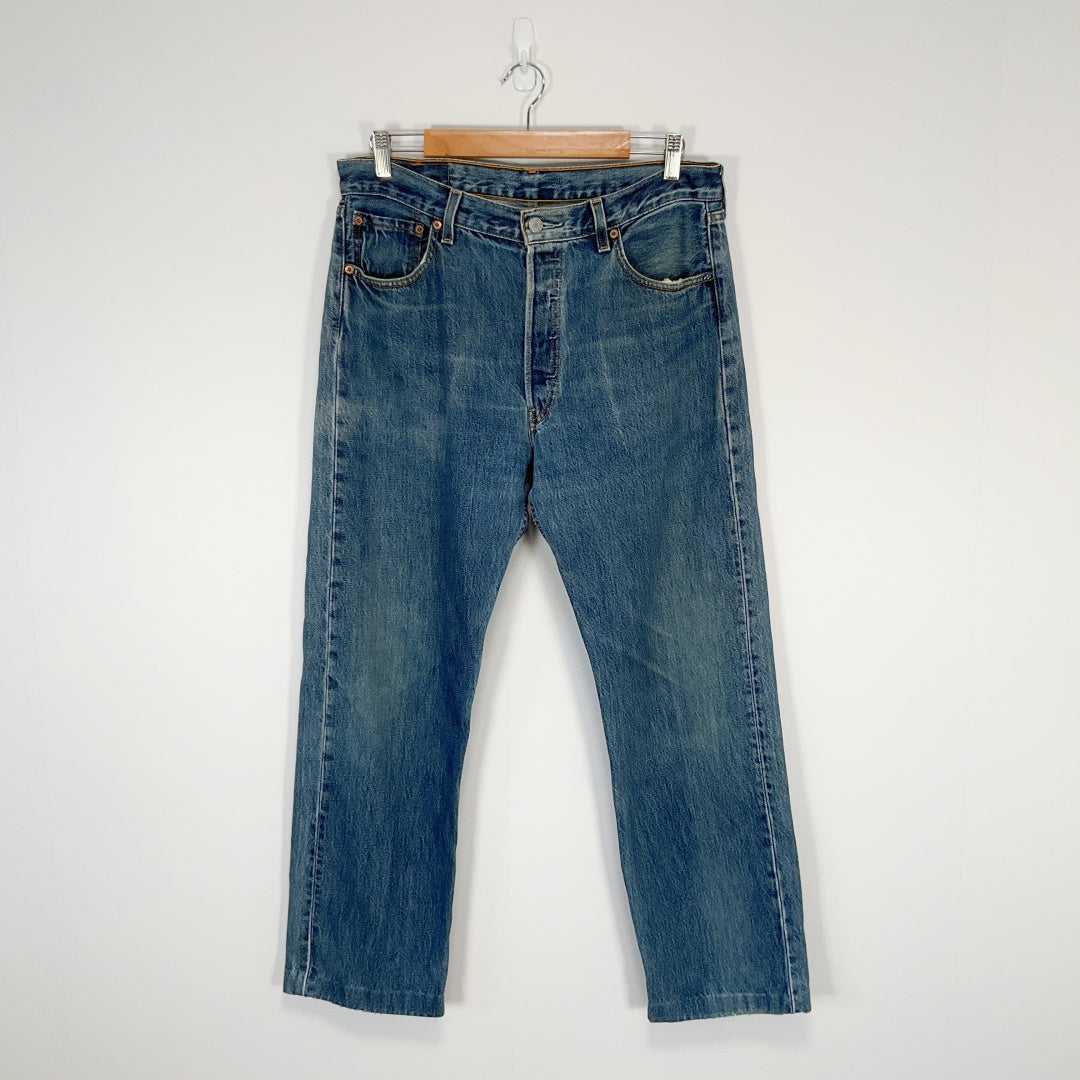 LEVI'S 501 - Classic Straight Leg Jeans - Blue - W34 L32
