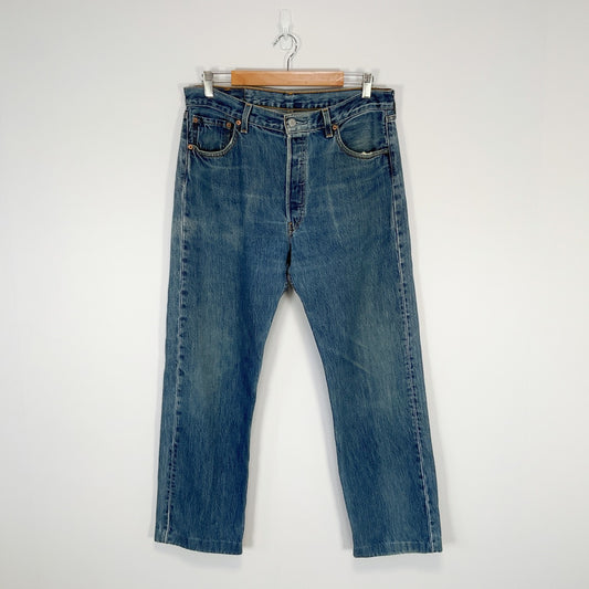 LEVI'S 501 - Classic Straight Leg Jeans - Blue - W34 L32