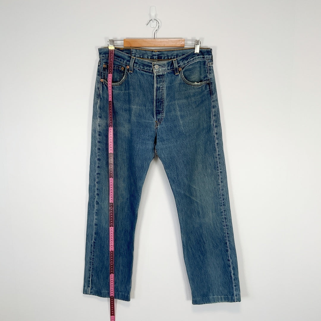 LEVI'S 501 - Classic Straight Leg Jeans - Blue - W34 L32