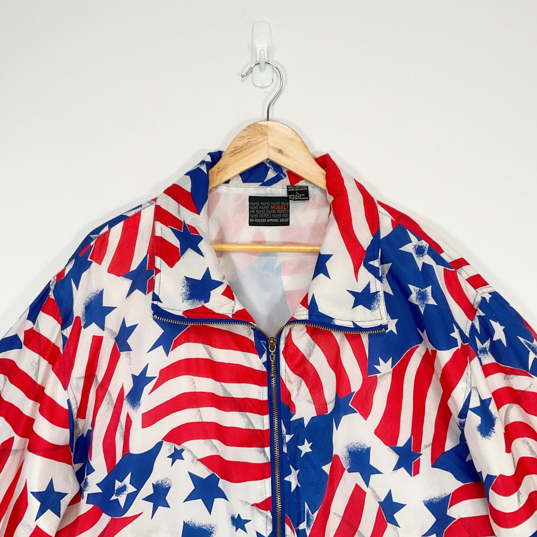 MURELI - Silk Americana Print Jacket - Multicoloured - Size L