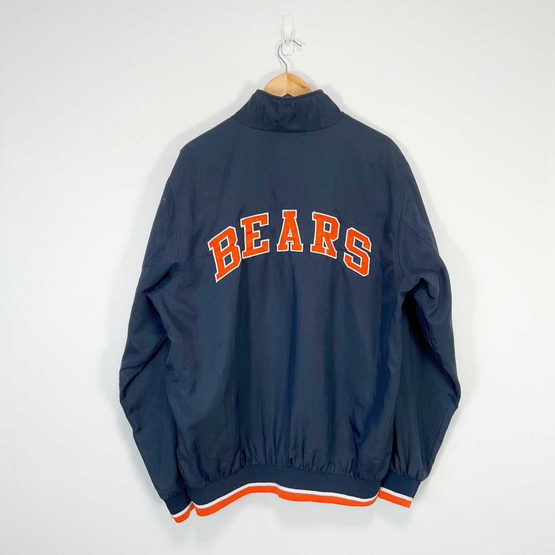 STARTER - Chicago Bears Half-Zip Windbreaker Jacket - Navy - Size L