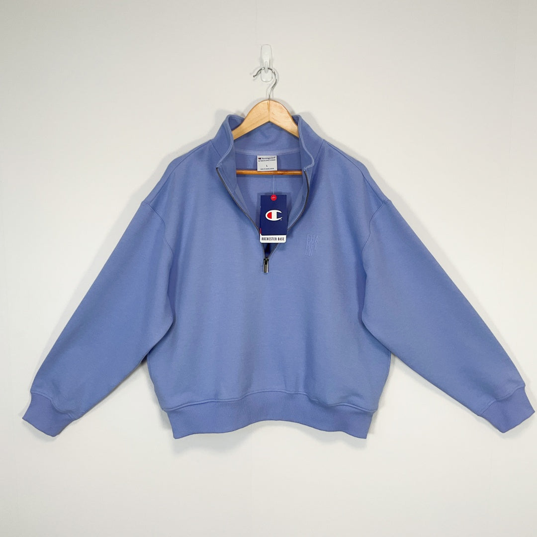 Champion - Quarter-Zip Pullover Sweatshirt - Lavender - Size L