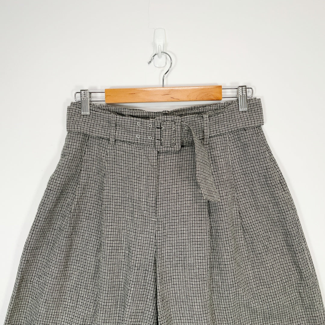 MAX - Wide Leg Linen Blend Pants - Grey - Size 10