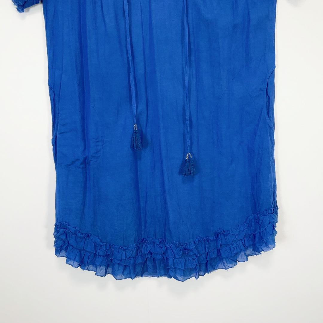 ADRIFT - Blue Cotton & Silk Dress - Size S