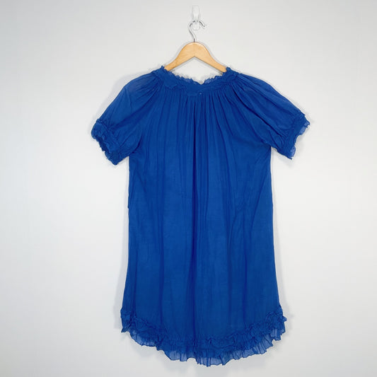 ADRIFT - Blue Cotton & Silk Dress - Size S