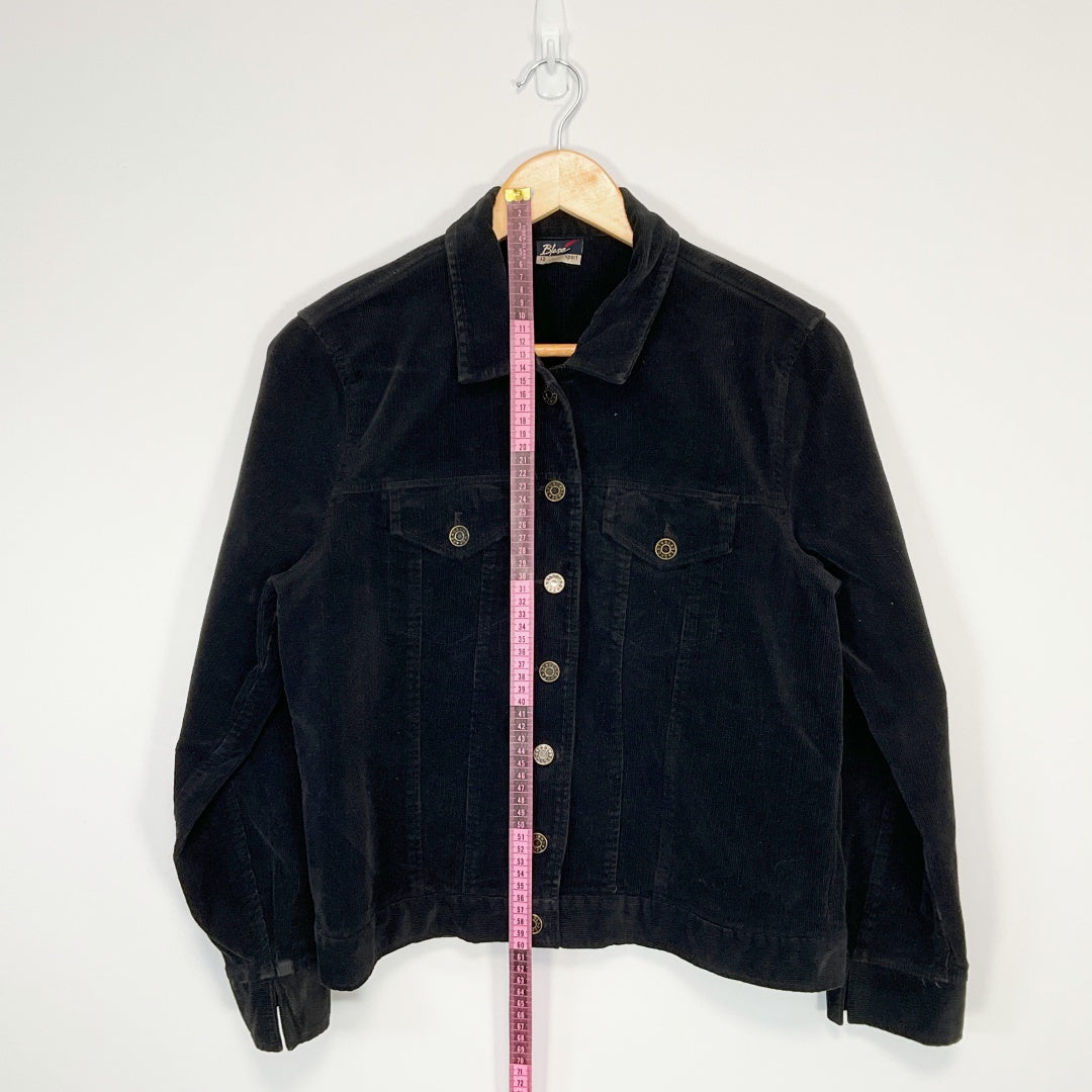 BLASE Sport - Corduroy Button-Up Jacket - Dark Navy - Size 12