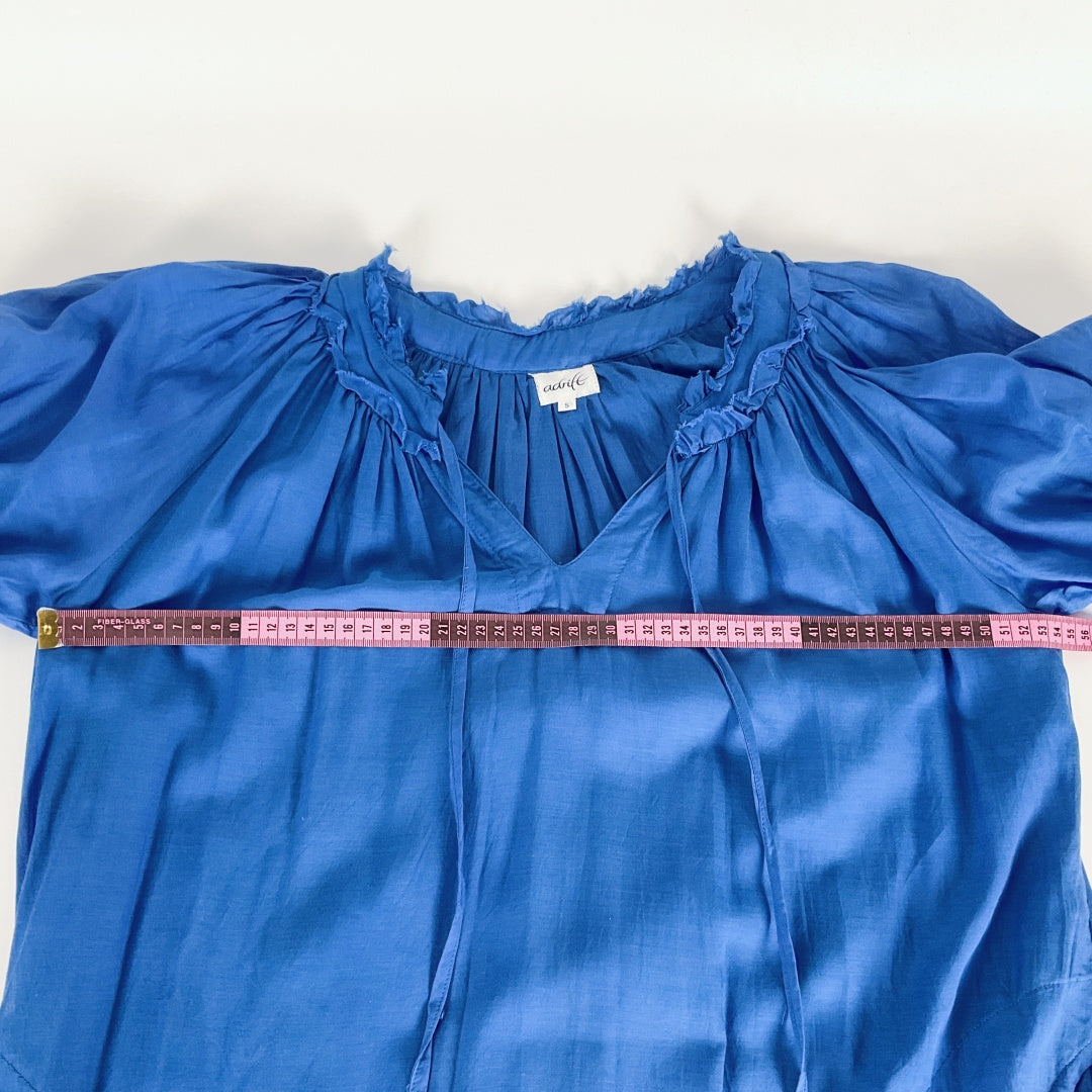 ADRIFT - Blue Cotton & Silk Dress - Size S