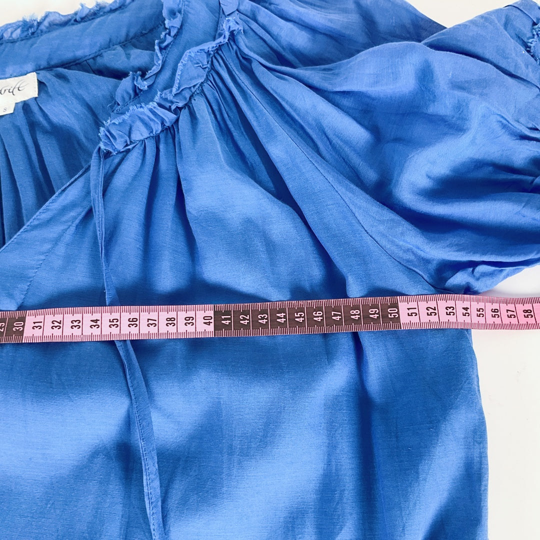 ADRIFT - Blue Cotton & Silk Dress - Size S