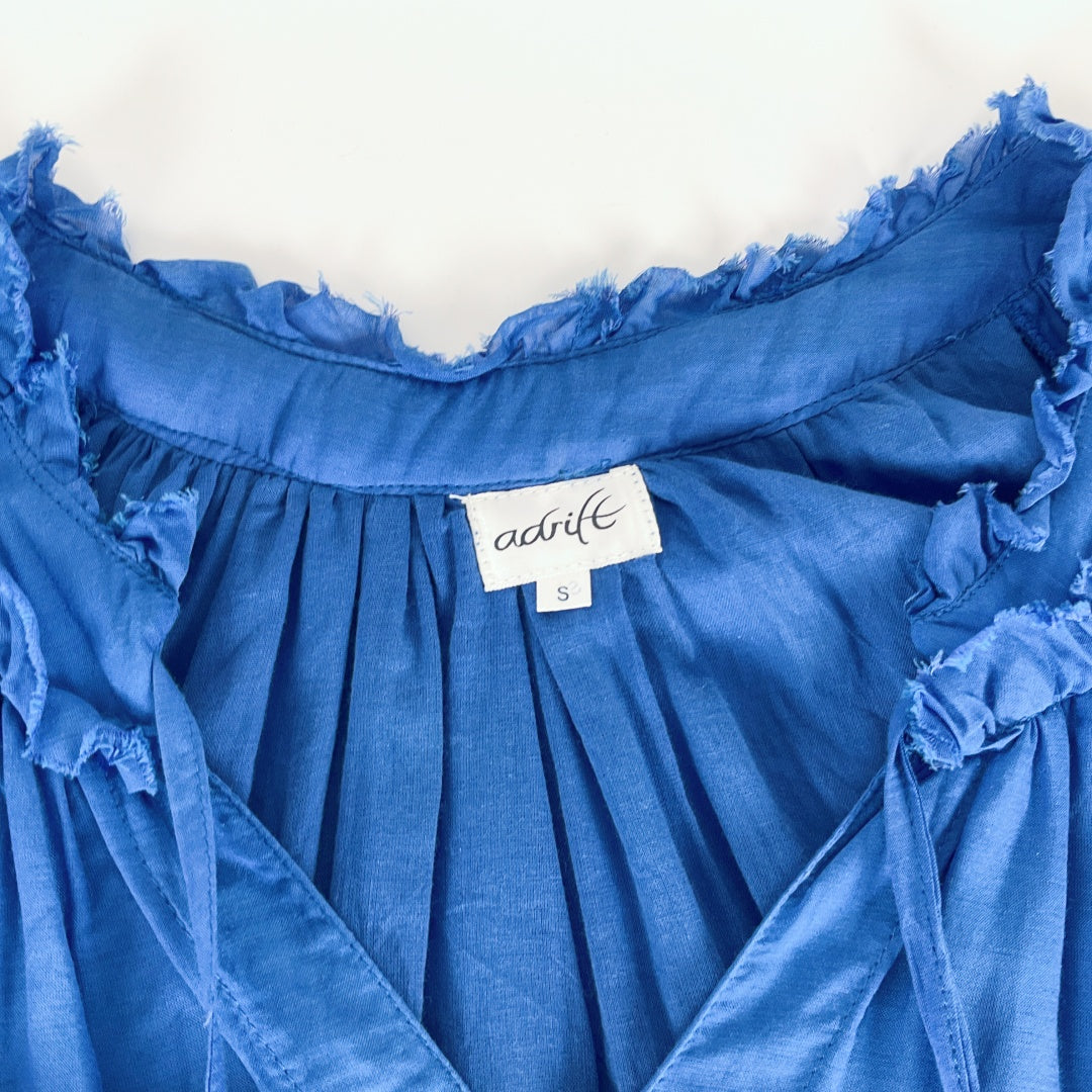 ADRIFT - Blue Cotton & Silk Dress - Size S